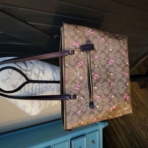 COACH Gallery Tote In Signature Canvas With Butterfly Print